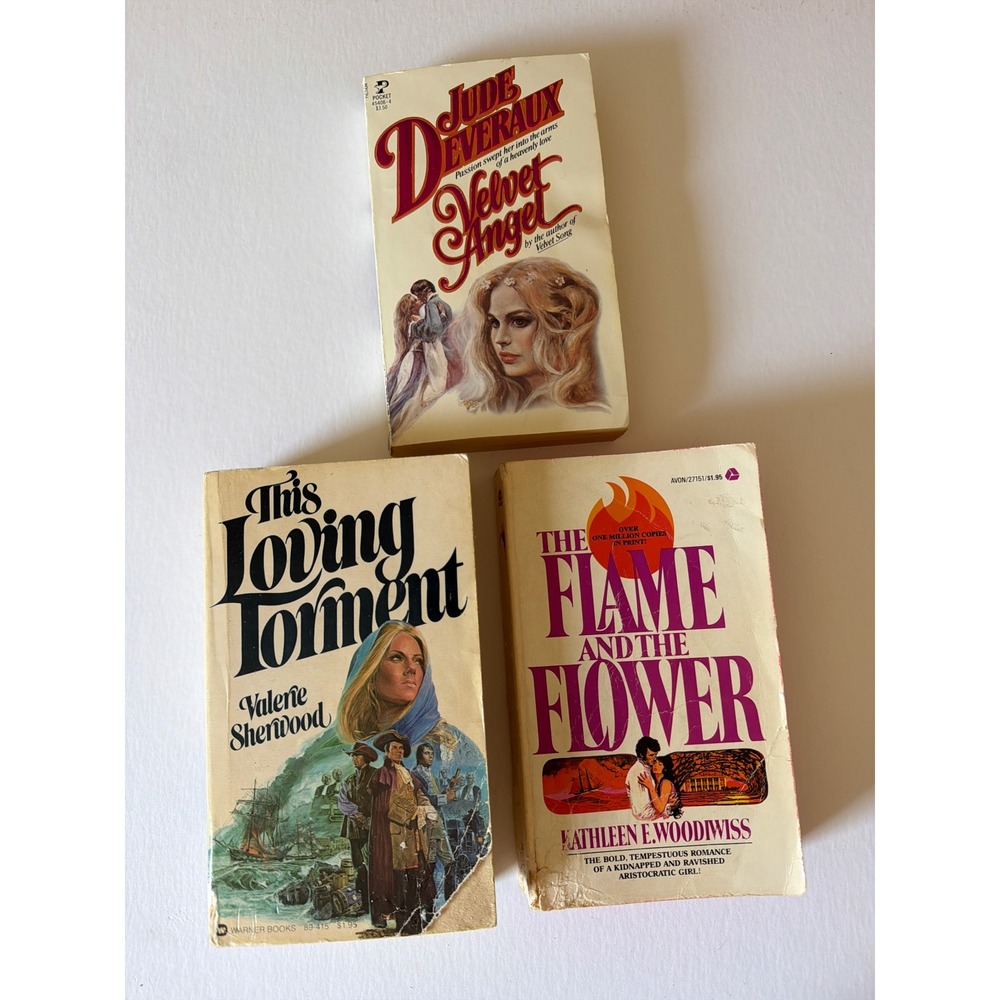 Vintage Romance Book Lot Jude Deveraux Kathleen Woodiwiss 3 Paperbacks